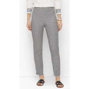 Talbots Chatham Tailored Stretch Gingham Ankle Pants Side Zip Casual Work Sz 4P
